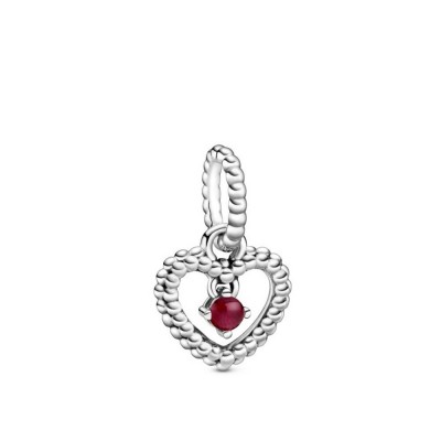 Charm pendant Pandora in sterling silver with Dark Red spheres