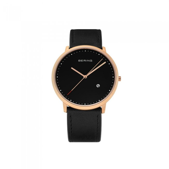 Bering Classic watch in rose steel and leather