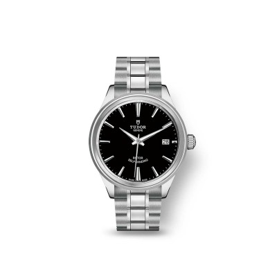 Tudor Style watch in polished and satin-finished steel