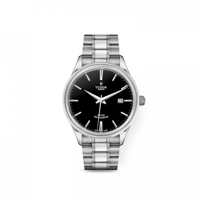 Tudor Style women's watch in satin-finished stainless steel