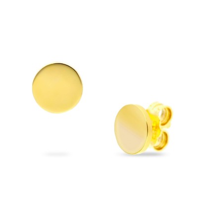 My Essence Yellow Gold Button Earrings