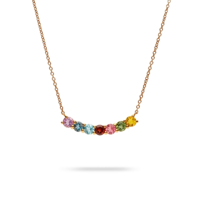 Rainbow Rose Gold Necklace