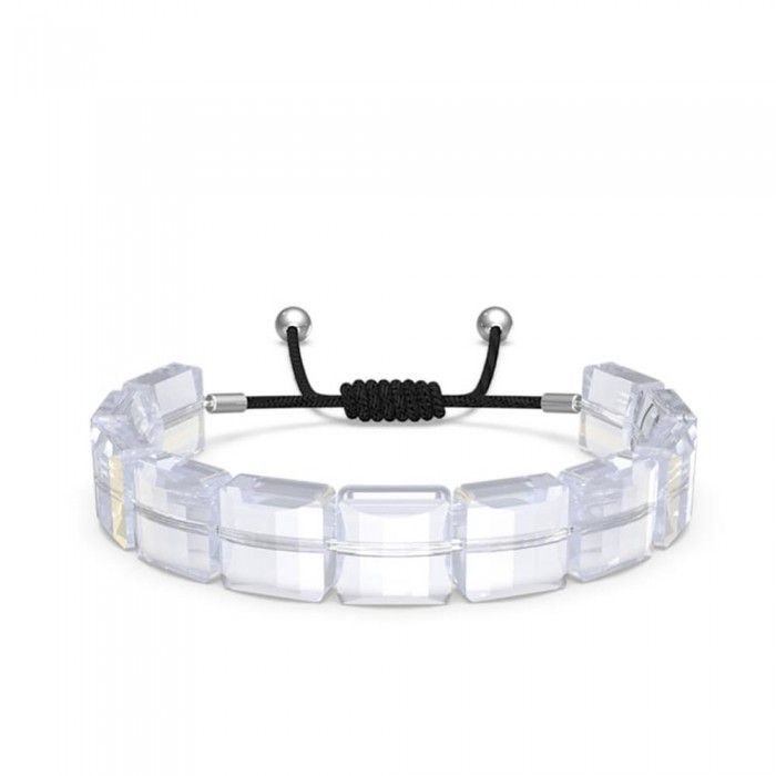 Sterling Silver Breast Cancer Bracelet with Swarovski Crystal and Silver  Blocks