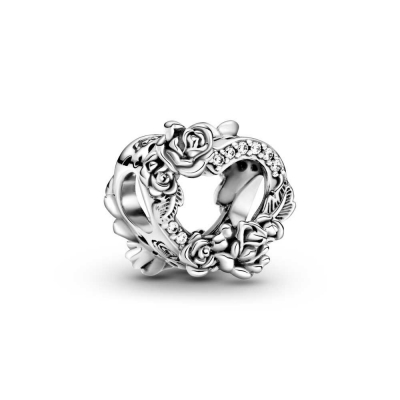 Pandora Open Heart and Roses Charm