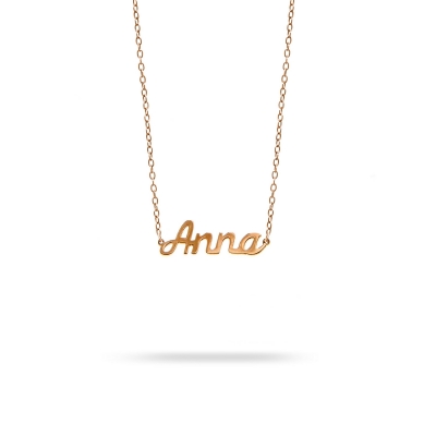Collar nombre Anna oro rosa