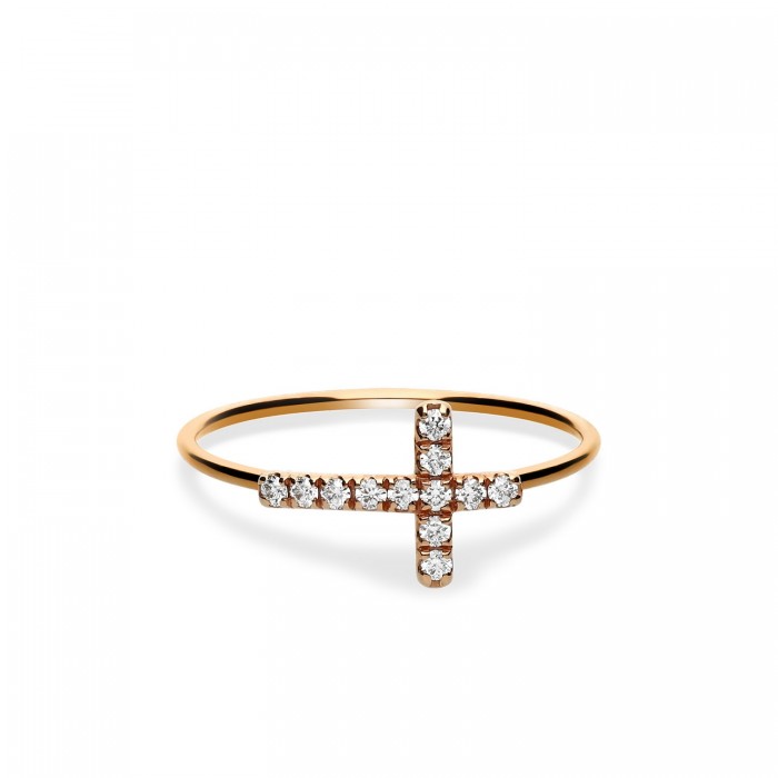 Buy 10K, 14K or 18K Solid Gold Celebrity Style Small Sideways Cross Ring,  Braided Rope Ring in Yellow, White or Rose Gold Religious Ring Online in  India - Etsy