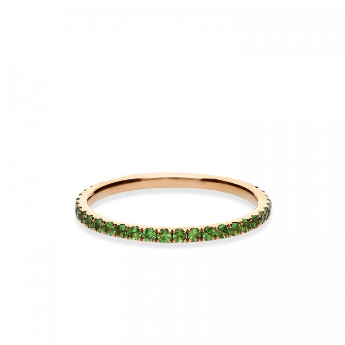 Grau Green Emeralds Rainbow Ring