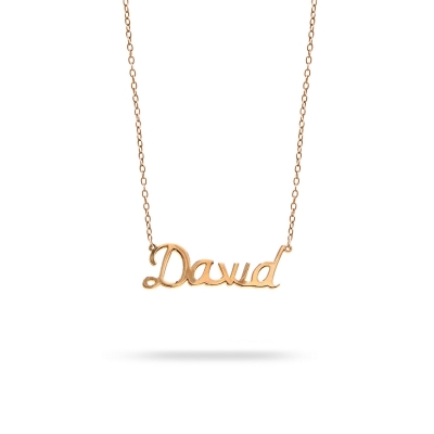 Necklace name David pink gold