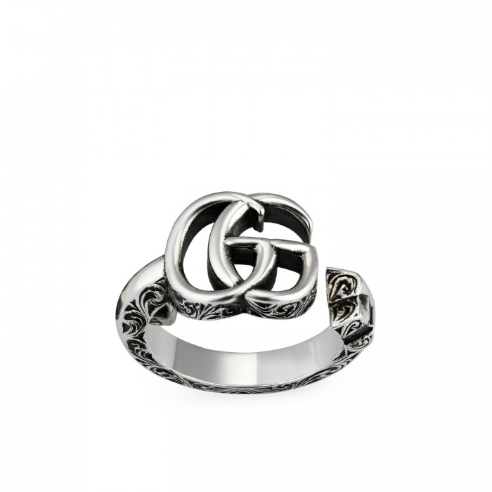 Silver Marmont Double G Gucci Ring