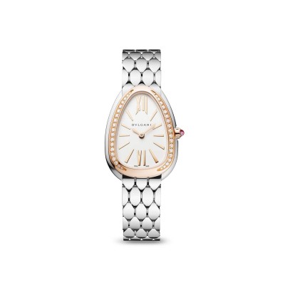 Rellotge Bulgari Serpenti Seduttori acer i bisell or rosa amb diamants