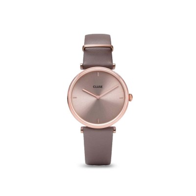 Triomphe 33mm watch in pink and soft taupe leather strap