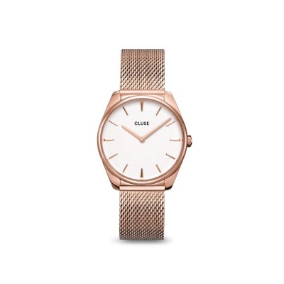 Reloj Cluse Ferose Mesh acero color oro rosa de 36 mm