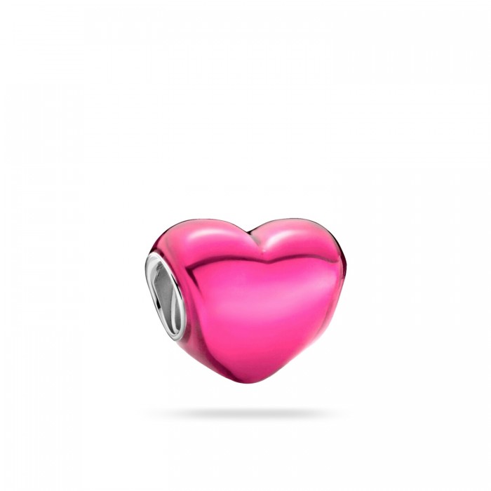 Pandora Charm Pink Metallic Heart