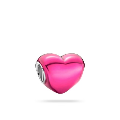 Pandora Charm Pink Metallic Heart