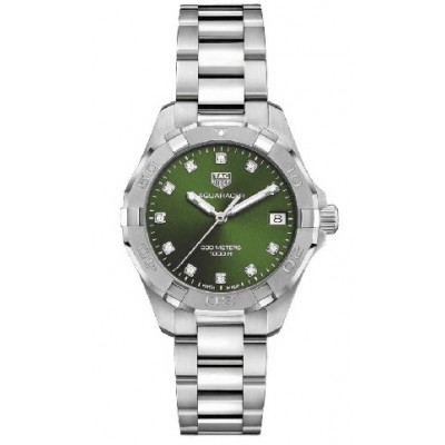 Tag Heuer Aquaracer Quartz 32 mm watch. green dial