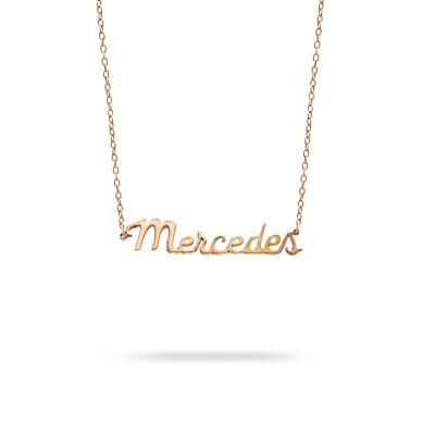 Necklace name Mercedes pink gold