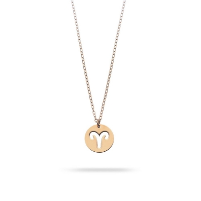 Aries horoscope necklace in pink gold