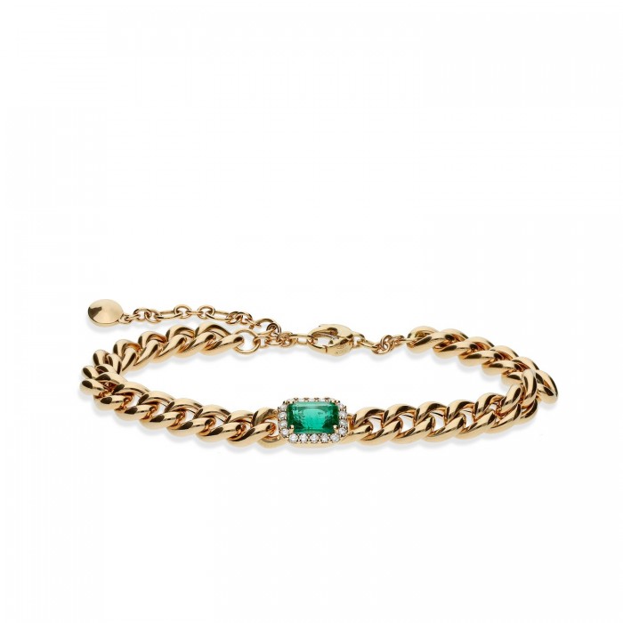Grau Rose Gold with Emerald Bracelet