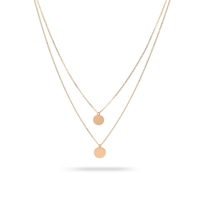 Double Rose Gold Necklace with Medal