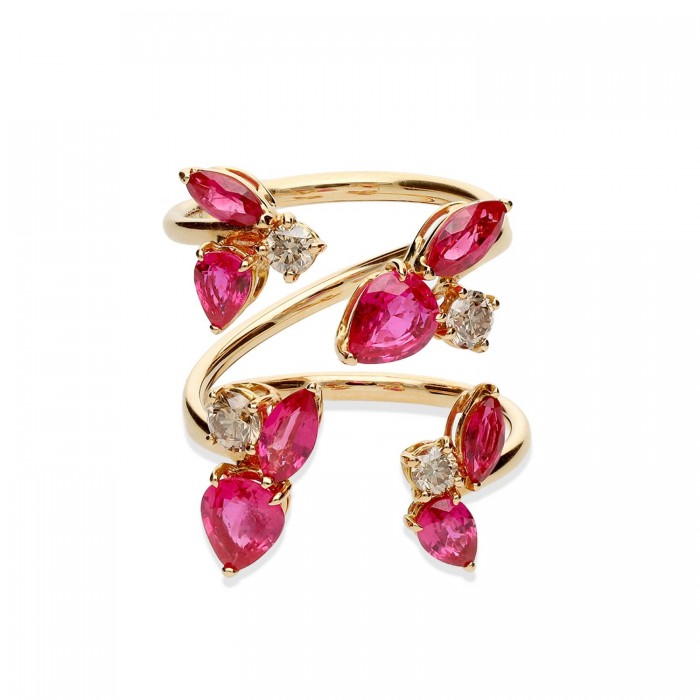 Grau Rose Gold with Ruby and Diamonds Ring