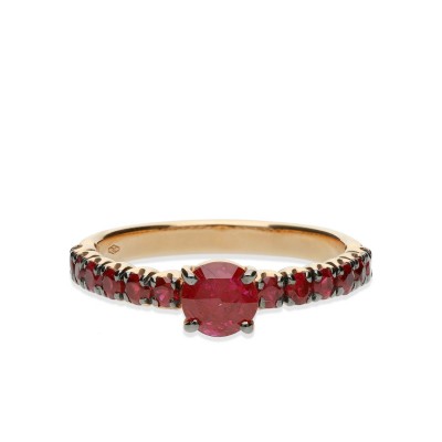 Grau Rose Gold with Rubies Ring
