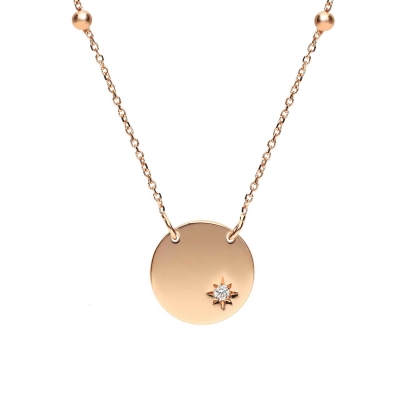 GRAU Rose Gold Plate and Diamond Necklace