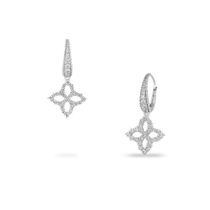 Roberto Coin Diamond Princess Flower Earrings