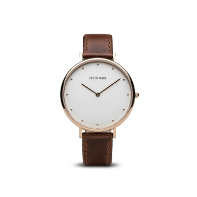 Bering Classic polished pink gold watch