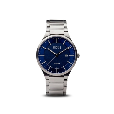 Bering Solar Brushed silver watch