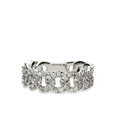 White Gold and Diamond Chain Ring