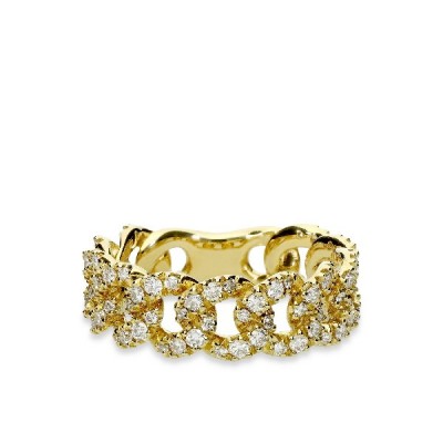 Yellow Gold and Diamond Chain Ring