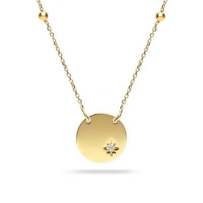 Rose Gold Necklace with Cross and GRAU Plate