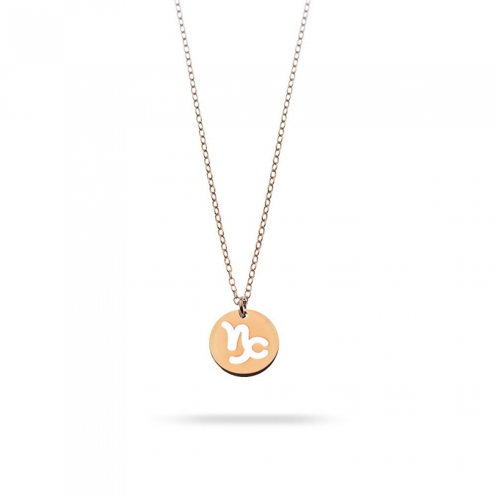 Capricorn horoscope necklace in rose gold