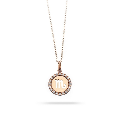 Capricorn horoscope necklace in rose gold