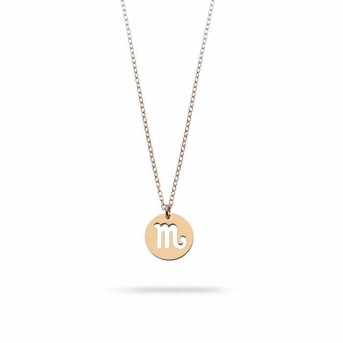 Scorpio horoscope necklace in rose gold