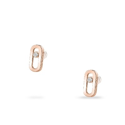 Move Uno Button Earrings Messika Rose Gold