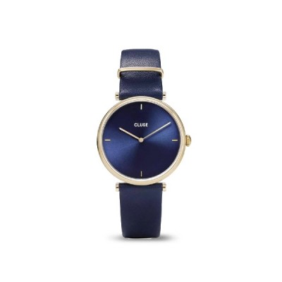 Triomphe 33mm watch in gold and blue leather strap