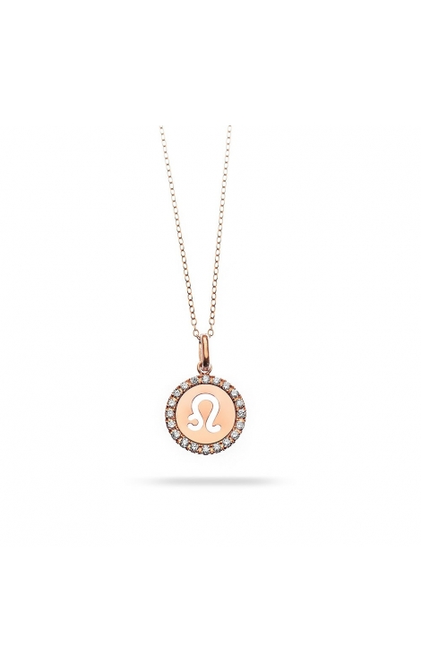 Leo horoscope necklace in rose gold