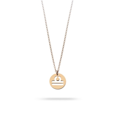 Libra horoscope necklace in pink gold