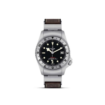 Tudor Black Bay P01 leather strap watch