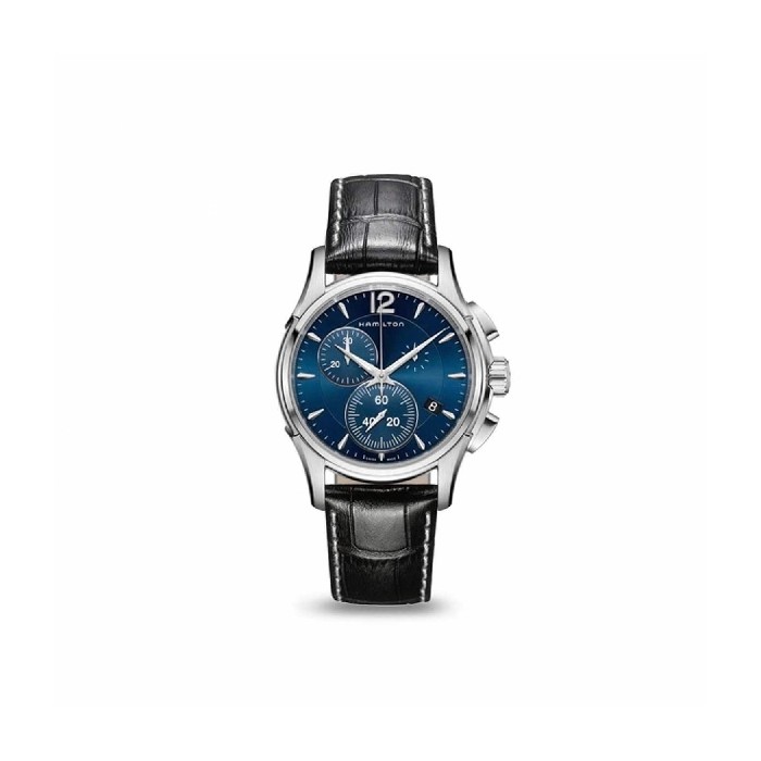 Hamilton Jazzmaster blue stainless steel and leather watch
