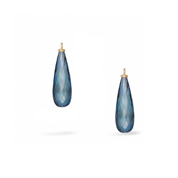 Yellow gold and topaz Drop Ole Lynggaard earrings