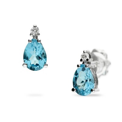 Good Mood Blue Topaz and Diamonds Earrings