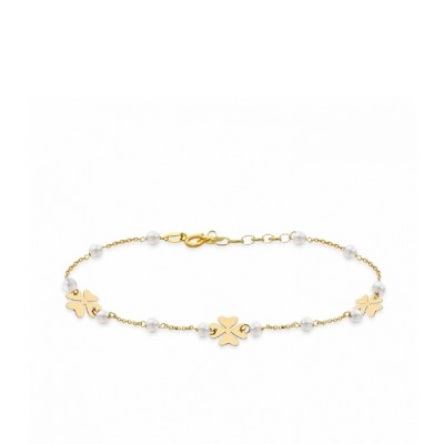 Grau clovers and pearls bracelet