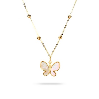 Mother of pearl butterfly choker