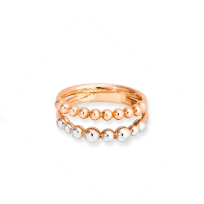 Bollicine Dodo ring in rose gold and silver
