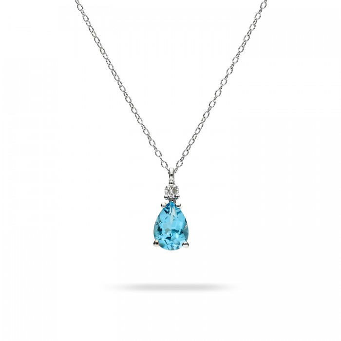 Good Mood Blue Topaz and Diamonds Necklace