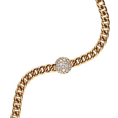 Chain Bracelet Barbed Chain Pavé and Rose Gold