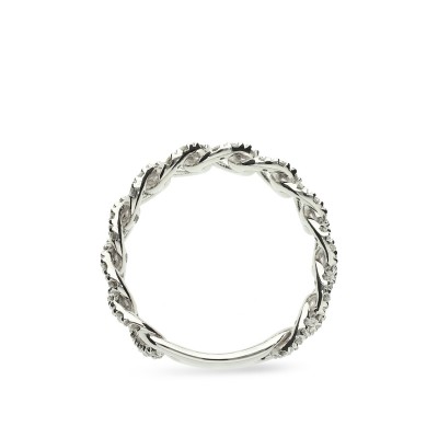 White Gold and Diamond Chain Ring