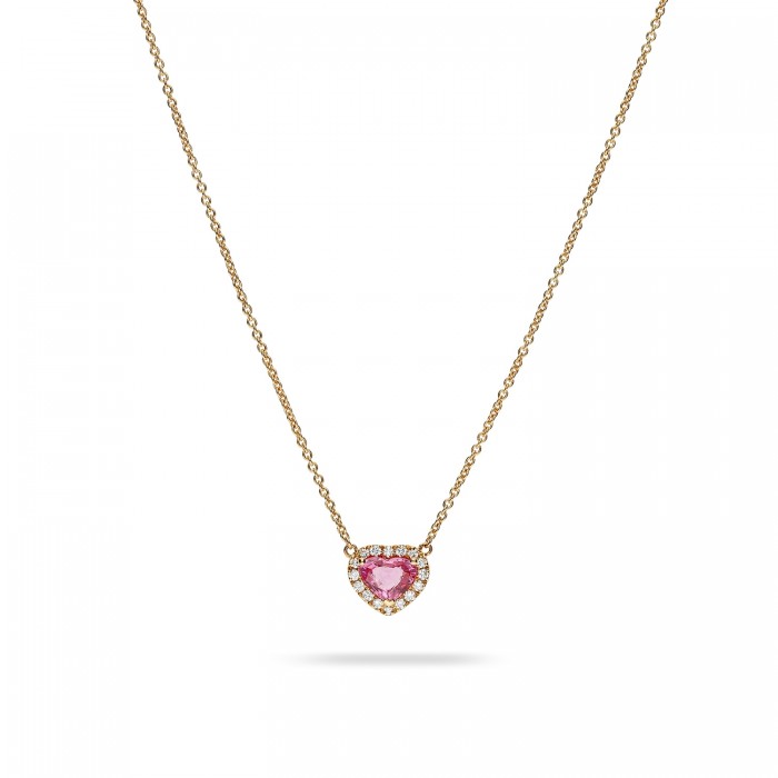 Grau Rose Gold with Heart Sapphire Necklace